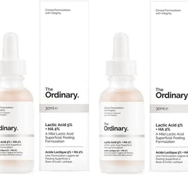 The Ordinary Lactic Acid 5% + Ha 2% 30ml - A Mild Lactic Acid Superficial Peeling Formulation (Pack of 2)