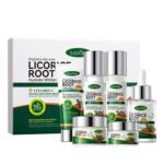 Sadoer Licorice Vitamin C Skincare Gift Set,6 Piece Face Care Collection,Skin Care Kits,Cleansing Moisturizing Skin Care,Contains Cleanser Toner Lotion Serum Eye Creams Facial Creams
