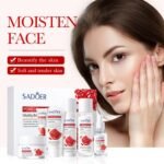 Sadoer Pomegranate Skincare Set,Cleansing Moisturizing Skin Care Collection,Skin Care Kit,Facial Skin Care Sets Kits,Contains cleansing lotion toning facial creams eye creams serum